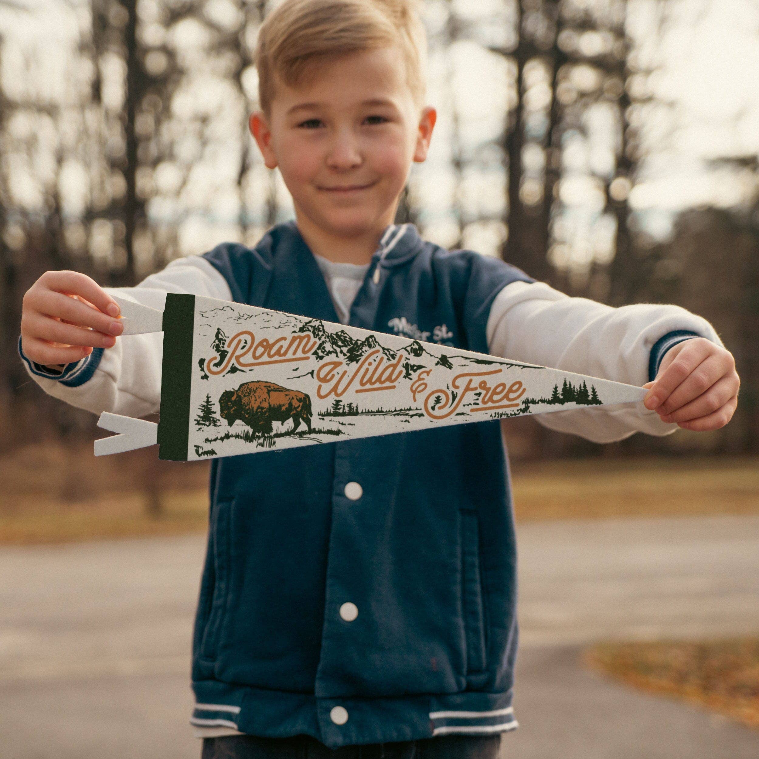 Roam Wild & Free Felt Pennant